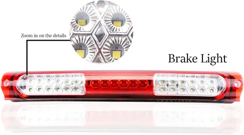 Vista 2 de para 1997-2003 Ford F150 / 2004 Heritage LED de tercera luz de freno de montaje alto luz de carga luz de parada (rojo)