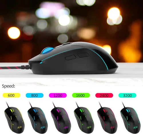 Vista 3 de MageGee GT838 - Combo de teclado y mouse para juegos, 104 teclas RGB retroiluminados silenciosos con cable para computadora portátil, PC MAC