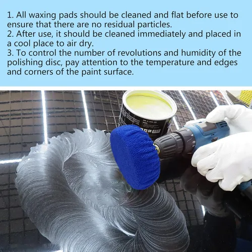 Vista 4 de Almohadilla de pulido para automóvil, 20 piezas de microfibra de forro polar para pulir con cera para pulidores automáticos de 5 a 6 pulgadas