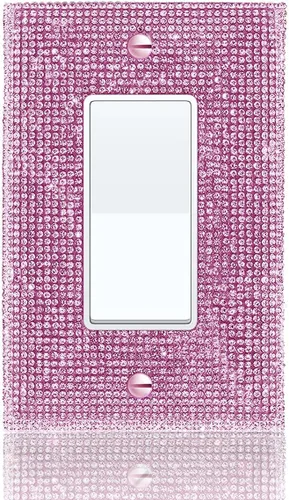 Vista 33 de Cubierta de interruptor de diamantes de imitación dorada brillante - Placa de interruptor de luz con purpurina