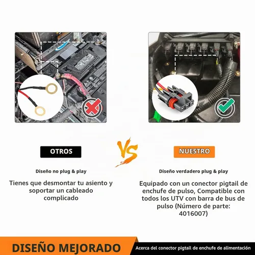Vista 6 de WeiSen Kit de arnés de cableado de barra de luz de 300 W para Polaris RZR