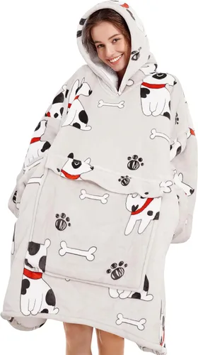 Vista 8 de Narecte Manta con Capucha Extra Grande y Acogedora, Manta con Capucha Usable para Adultos, Manta con Capucha Suave y con Capucha, Regalos