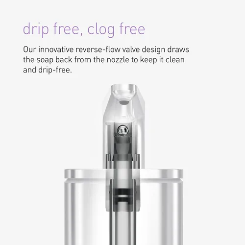 Vista 3 de simplehuman Bomba de pulso de 10 onzas, dispensador de jabón líquido, bomba de jabón de manos sin goteo, acero inoxidable cepillado