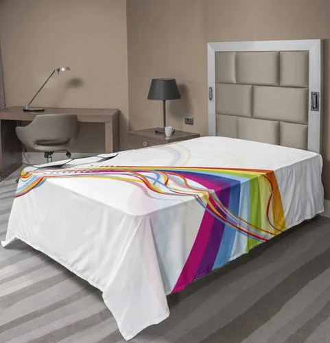 Vista 111 de Ambesonne Sábana encimera de reglas de baño, texto de texto de texto de «Don't Spread Gérmenes» con estampado de dibujos animados, suave y cómoda