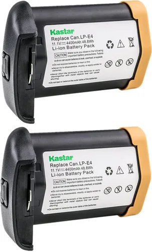 Kastar Paquete de 2 baterías LP-E4 de 11.1 V 4400 mAh de repuesto para Canon EOS 1D C, EOS 1D X, EOS 1D X Mark II, Mark 2, EOS 1D Mark III, Mark 3,