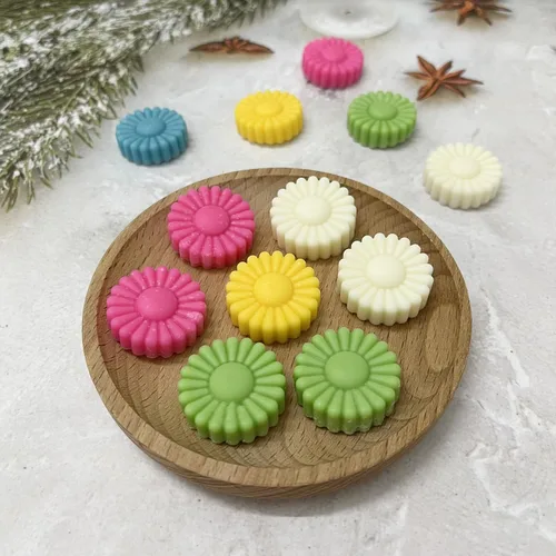 Vista 3 de Moldes de silicona de chocolate con forma de margarita, moldes de caramelo de goma para decoraciones de pastel, molde de silicona para fondant