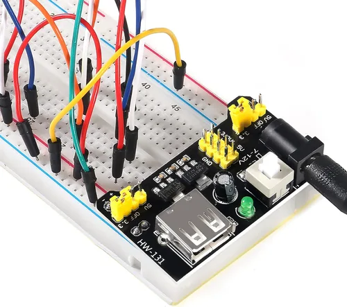 Vista 3 de Componente electrónico de la tabla de cortar el pan, kit electrónico divertido con 830 puntos de amarre Breadboard, paquete, fuente de alimentación