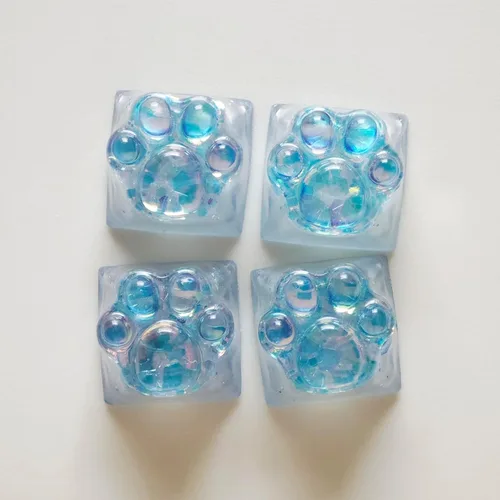 Vista 5 de 4 teclas de pegamento por goteo, lindas teclas de retroiluminación de garra de gato, teclas de flecha de bricolaje WASD, repuesto para teclado