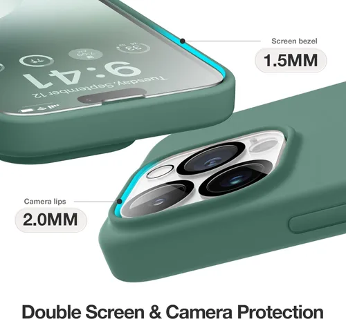 Vista 339 de GONEZ Funda magnética para iPhone 14, compatible con Magsafe, con protector de pantalla + protector de cámara, forro de microfibra antiarañazos