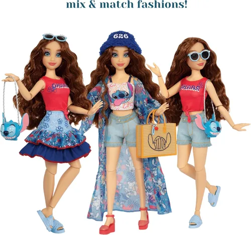 Vista 3 de Disney ily 4EVER Muñecas Disney 100 - Puntada de 11.5 pulgadas de alto con 13 puntos de articulación, dos trajes completos para mezclar y combinar