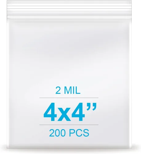 Vista 13 de 3 x 5 pulgadas, paquete de 200 bolsas de polietileno de plástico transparente de 2 mil de grosor con cierre resellable con cierre resellable