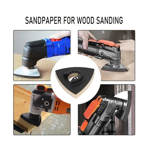 Vista 3 de Almohadilla de pulido de lana, procesamiento fino, herramienta oscilante de forma triangular, almohadilla de pulido multifuncional tamaño estándar