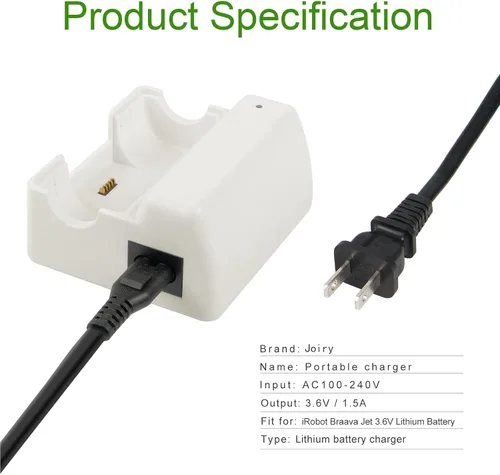 Vista 4 de Joiry Paquete de 2 baterías de repuesto de iones de litio de 3.6 V 3000 mAh compatibles con iRobot Braava Jet 240 Robots de mopa de piso
