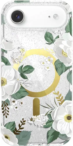 Vista 47 de LONLI Hue - para iPhone 15 Pro [Compatible con Magsafe] - Funda de teléfono floral dorada - [Amortiguador de 360° absorbente de impactos] - Funda