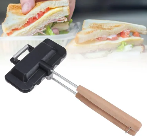 Vista 4 de Sartén para hornear sándwich de doble cara, sartén antiadherente para queso a la parrilla, panqueques, frittatas y tostadas, máquina de sellado