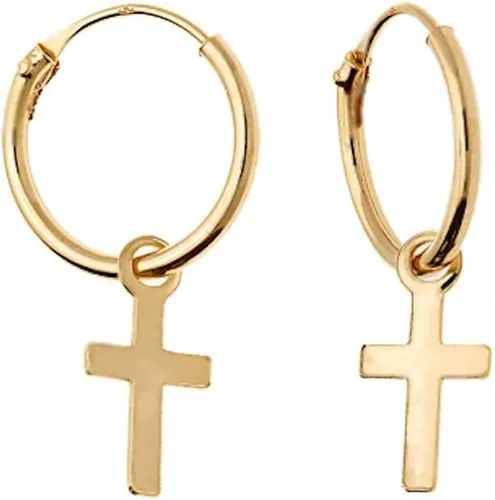 Cross Daggle hoop earrings Gold cross earrings Minimal earrings Dainty Cross Earrings Huggie earrings 14K Gold Filled Earrings Christmas gift