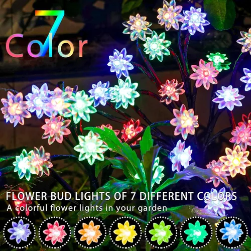 Vista 5 de TONULAX Luces solares de jardín, luces solares para árbol de paisaje con mayor capacidad solar, luces decorativas solares para exteriores