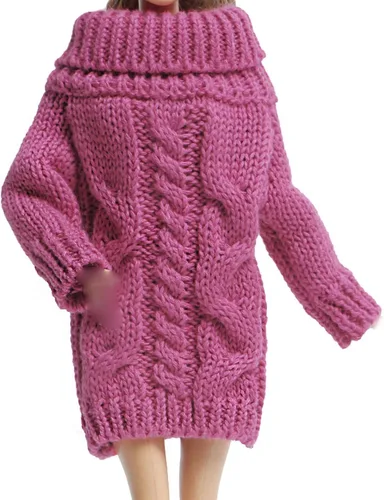 Vista 8 de BJDBUS Suéter de cuello alto de invierno azul para accesorios de muñeca de niña de 11.5 pulgadas