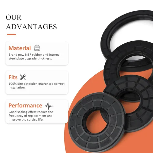Vista 6 de XiKe 2 piezas de sello de aceite TC 0.236x0.984x0.315 in, sellos de aceite de doble labio de eje de goma de nitrilo