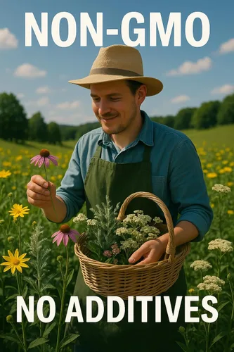 Vista 3 de Echinacea seca orgánica (Echinacea Purpurea) 2 onzas.