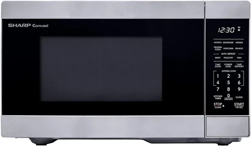 Vista 15 de SHARP Horno microondas compacto de encimera con plato giratorio de carrusel extraíble de 10 pulgadas, 700 vatios, 0.7 pies cúbicos, negro