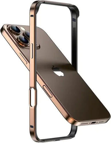 Vista 11 de Funda rígida delgada con marco de aluminio para iPhone 13 Pro, armadura de marco de metal con protección interior suave, protección de borde elevado