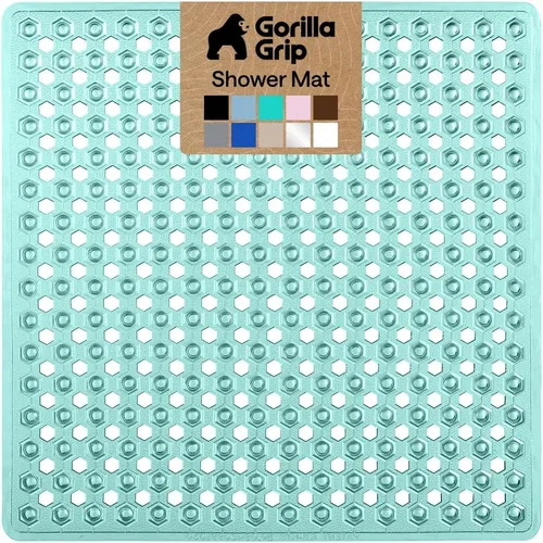 Vista 15 de GORILLA GRIP - Alfombrilla patentada para bañera y ducha, tapete lavable para el piso de la bañera, ventosas y orificios de drenaje para mantener