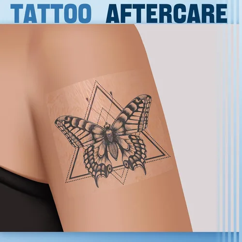 Vista 4 de Vendaje adhesivo transparente impermeable, vendajes adhesivos transparentes, cinta elástica para tatuajes (2 x 394 pulgadas)