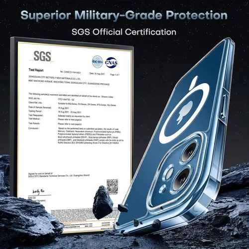 Vista 985 de TOCOL Funda para iPhone 11, compatible con Magsafe, protección completa de cámara, imanes integrados, protección contra caídas, funda translúcida