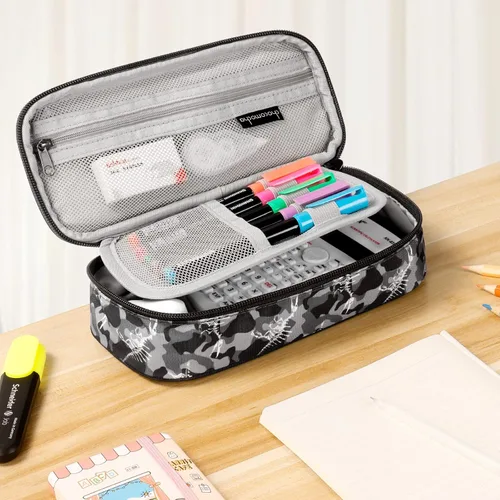 Vista 8 de Choco Mocha Mochila de dinosaurio de 17 pulgadas + bolsa de almuerzo + bolsa para lápices, Choco Mocha Juego de 3 mochilas de dinosaurio de 17