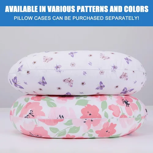 Vista 6 de Plushii Almohada de lactancia para lactancia, almohada suave y de apoyo para mamá y bebé, bonita almohada de alimentación con funda extraíble para 0