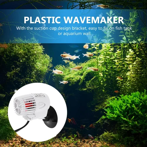 Vista 4 de INOOMP Aquarium Wave Maker Pump with Suction Cup Bracket Powerful Circulation and Water Cleaning for Fish Tank Quiet Plastic Surf Pump with US Plug