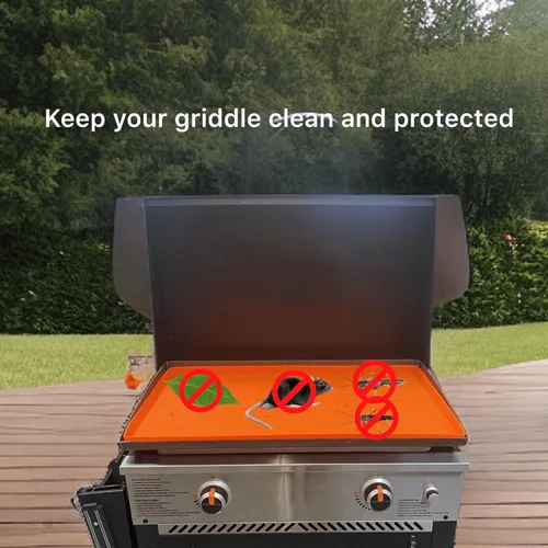 Vista 3 de Alfombrilla de silicona de 28 pulgadas para parrilla Blackstone, tapete de silicona para parrilla Blackstone, tapete de silicona resistente de grado