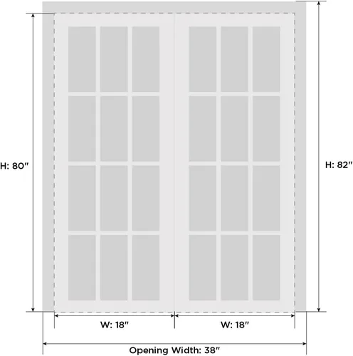 Vista 6 de SARTODOORS Puertas dobles francesas macizas de vidrio esmerilado de 36 x 80 pulgadas Planum 2102 negro mate Marcos de panel sólido de madera