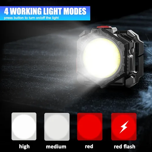 Vista 4 de Minsk Linterna frontal recargable, 1000 lúmenes, lámparas LED superbrillantes para exteriores, recargable, IPX4, impermeable, para caminar por