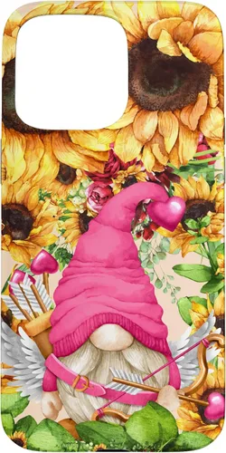 Vista 31 de Valentines Gnome in Cupid Costume for Women with Sunflower Case for iPhone 17