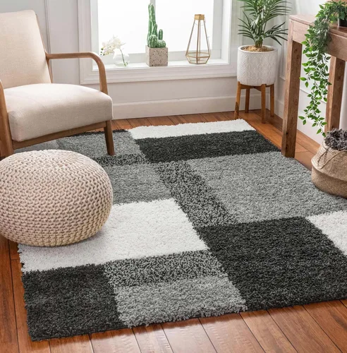 Vista 11 de Well Woven Madison Shag Cubes - Alfombra geométrica moderna de 2 pies 3 pulgadas x 7 pies 3 pulgadas