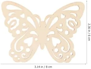 Vista 2 de EXCEART 10 piezas de madera sin terminar con forma de mariposa de madera, discos de madera para manualidades, manualidades, confeti, adornos