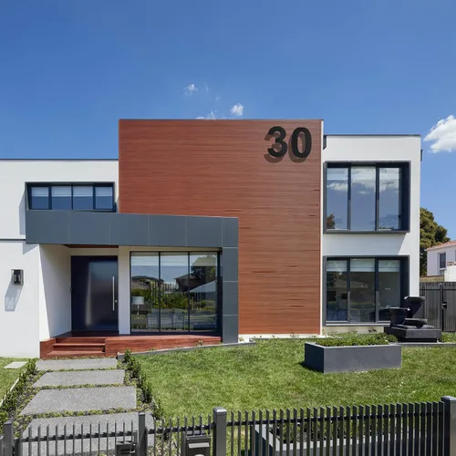 Vista 3 de BetLight Números de casa grandes modernos, 12 pulgadas de alto, de acero inoxidable, flotante, número de dirección de casa