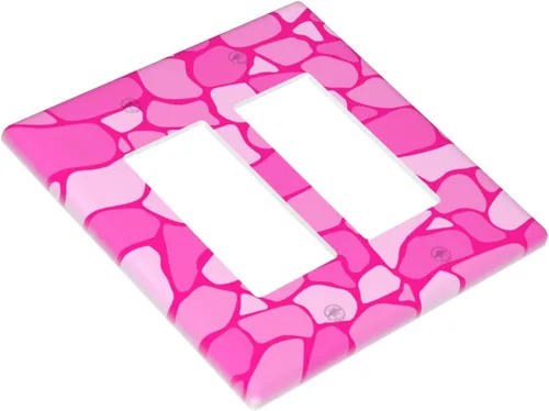 Vista 2 de Cubierta de placa de interruptor de luz basculante doble rosa decoración placa de pared decorativa cubierta de salida para el hogar dormitorio