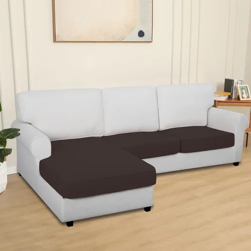 Vista 2 de Easy-Going Fundas de cojín 100% impermeables de 3 piezas para sofá seccional, izquierdo/derecho en forma de L, funda antideslizante para sofá, 2