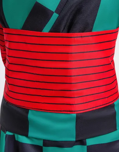 Vista 7 de miccostumes Kimono de anime unisex para cosplay, Haori japonés con Obi