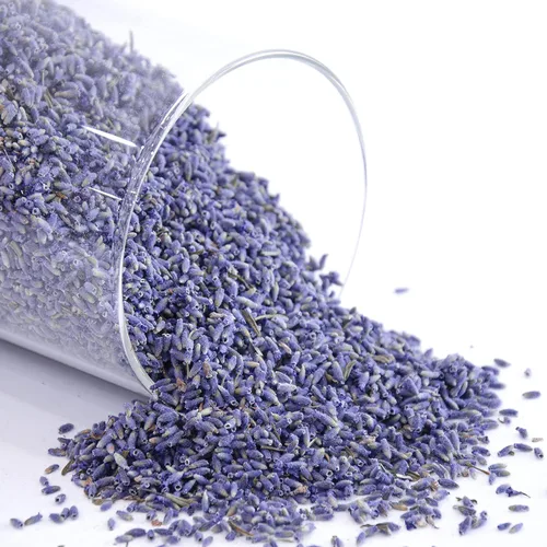 Vista 2 de Lavande Sur Terre 4 tazas de lavanda en botella de vidrio pequeña, brotes de flores de lavanda secas Highland, LV-G-2