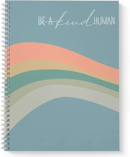 Vista 7 de Gotcha Covered Notebooks Be Kind Modern - Cuaderno de espiral arcoíris / diario de 8.5 x 11 pulgadas / 120 páginas con rayas anchas/tapa blanda