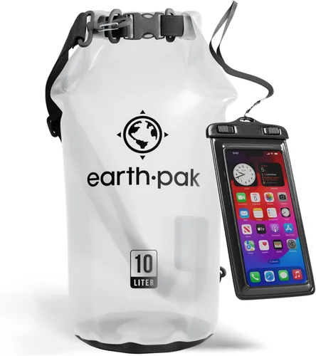 Vista 49 de Earth Pak Bolsa Seca Impermeable - Mochila Impermeable de Cierre Enrollable Superior Mantiene el Equipo Seco para Kayak con Funda Impermeable