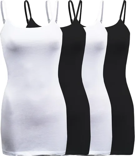 Vista 22 de ShezPretty - Camiseta sin mangas básica para mujer con tirantes tipo espagueti ajustables, 4