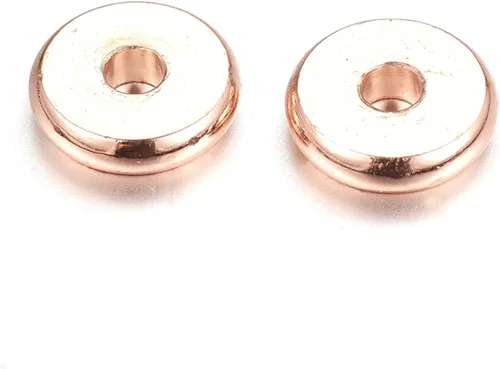 Vista 11 de Craftdady 500 cuentas espaciadoras redondas planas doradas de 0.157 pulgadas (0.157 in), diminutas cuentas de disco de moneda Rondelle