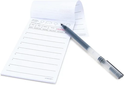 Vista 3 de DGBDPACK Guest Check Pads EP-3616WP-1 (10 Pads), Total 500 Hojas Blancas Libreta de Camarera, Blocs de Pedidos de Servidor para Restaurante
