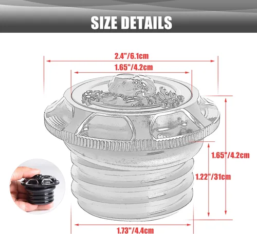 Vista 2 de Tapa de tanque de combustible de aluminio para Harley Sportster XL 1200 883 X48 Road King Softail Dyna Touring, rosca derecha, sin ventilación