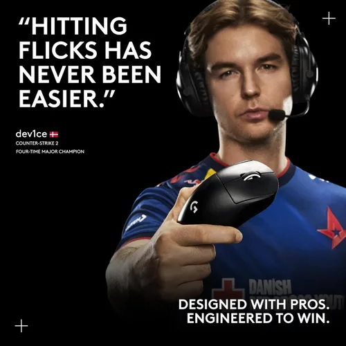 Vista 8 de Logitech G PRO X Superlight 2 Ratón Inalámbrico para Juegos, 60g Pro-Grade con 5 Botones Programables, Sensor de 44k DPI, Tasa de Reporte de 8kHz